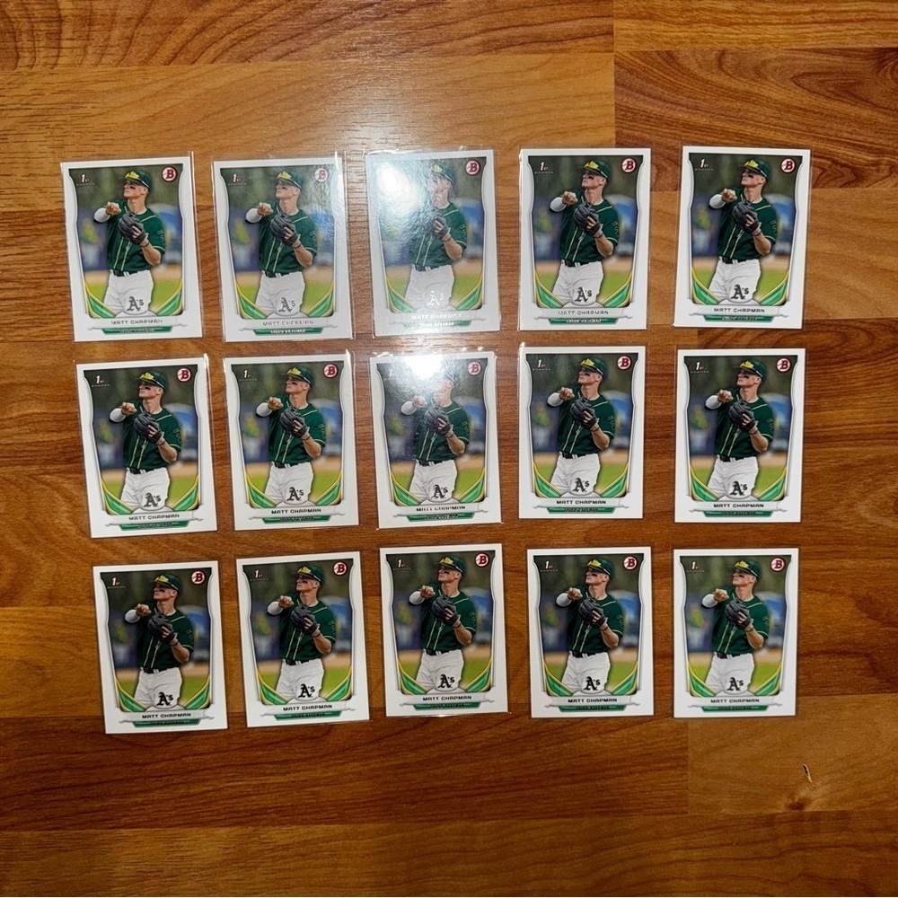 MATT CHAPMAN - 2014 Bowman Draft #DP21  Rookie Card Lot Of 15 Pack Fresh Cards
